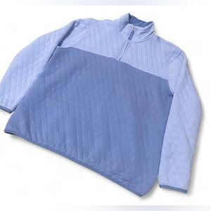 Berkley Jensen Blue Colorblock Quilted Jacket with Half-Zip – Unisex